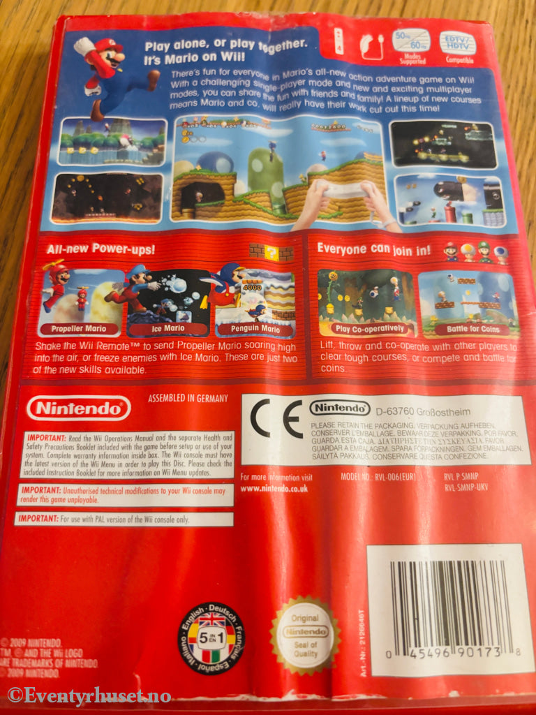 Super Mario Bros. Nintendo Wii. NB: Slitt omslag men pen disk og manual! Wii
