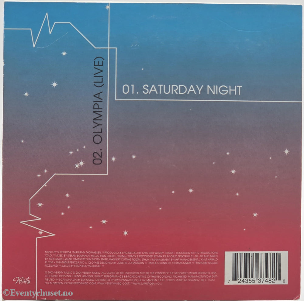 Supererosa. 2002. Saturday Night. CD.