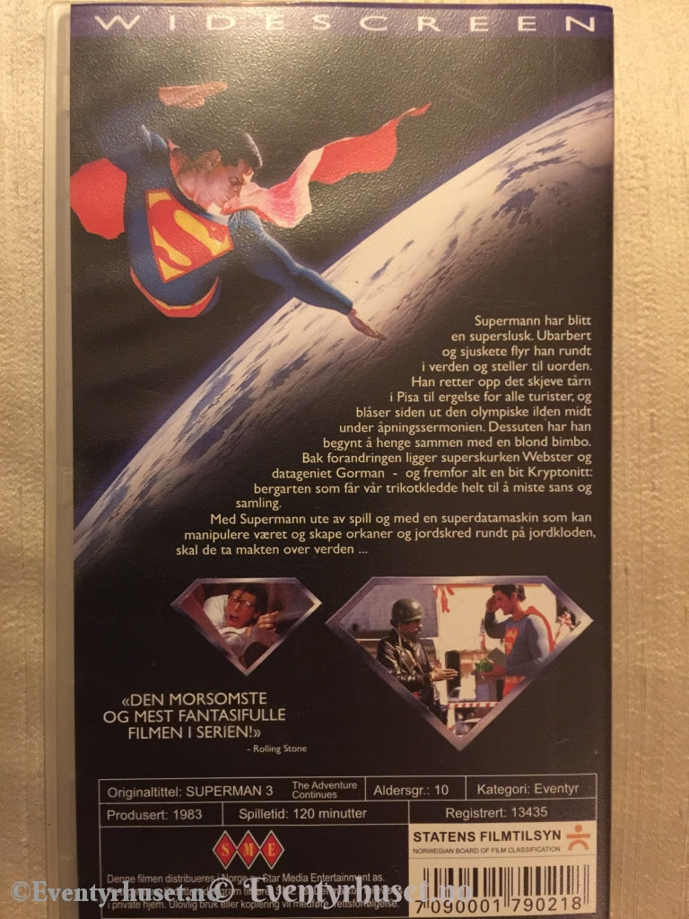 Superman 3. 1983. Vhs. Vhs
