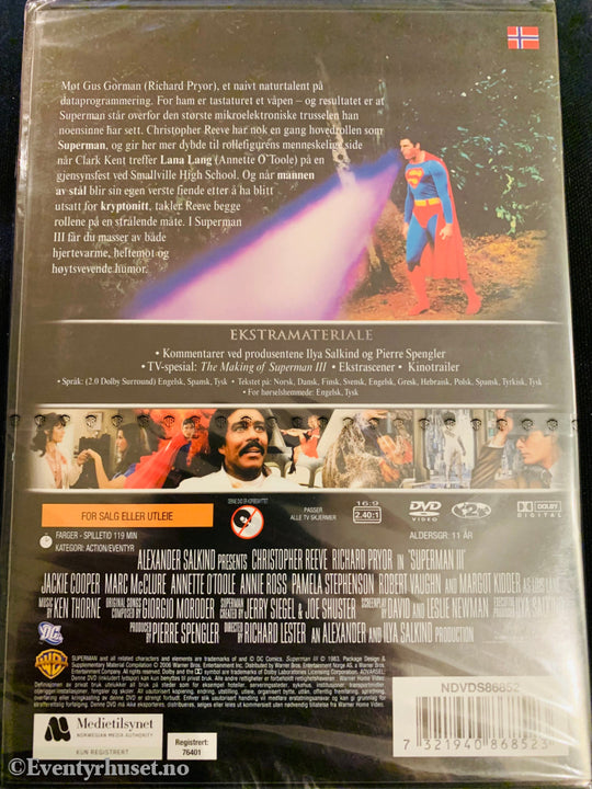 Superman 3 - Deluxe Edition. 1983. Dvd. Ny I Plast! Dvd