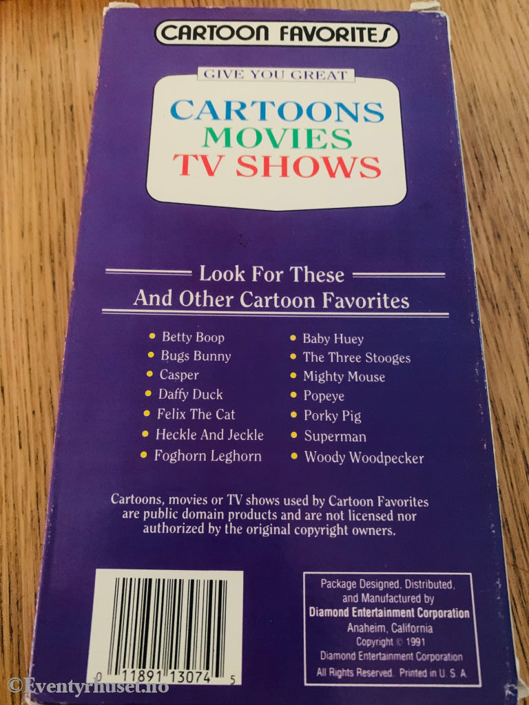 Superman Cartoon Favorites 1941 .VHS slipcase.