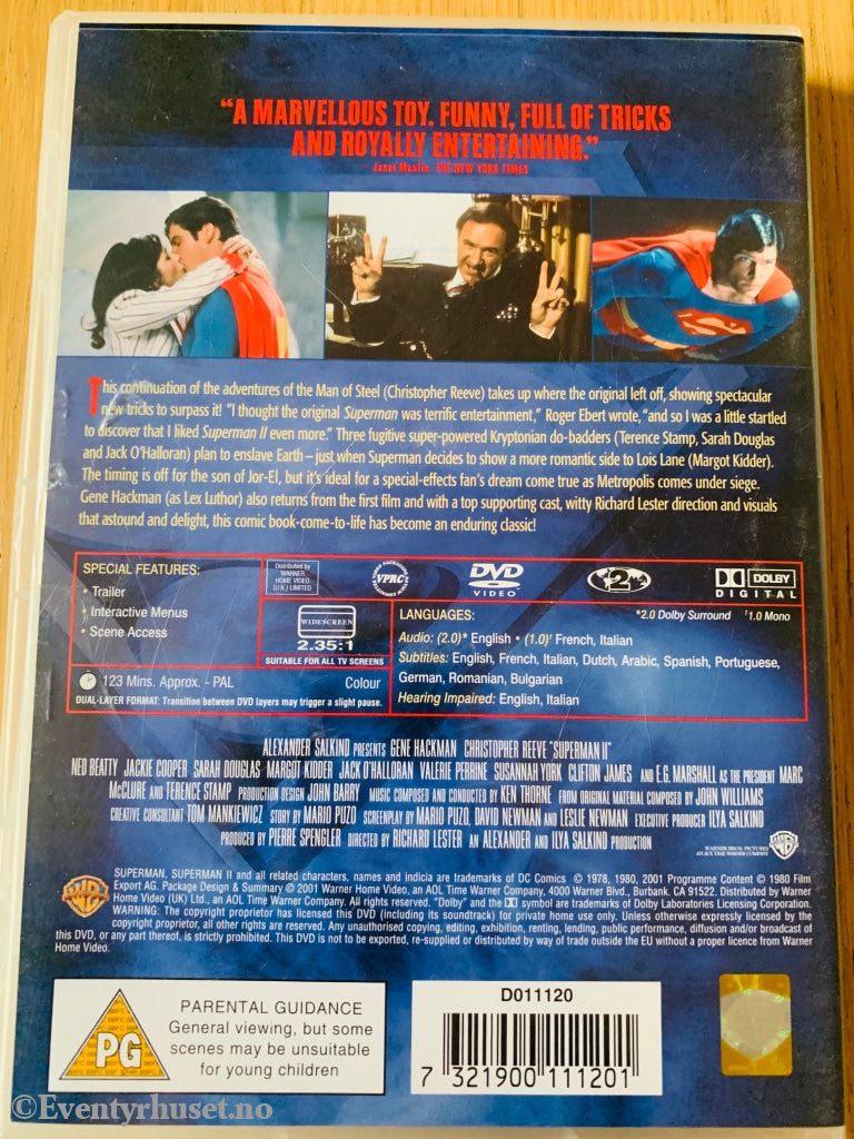 Superman II. DVD.