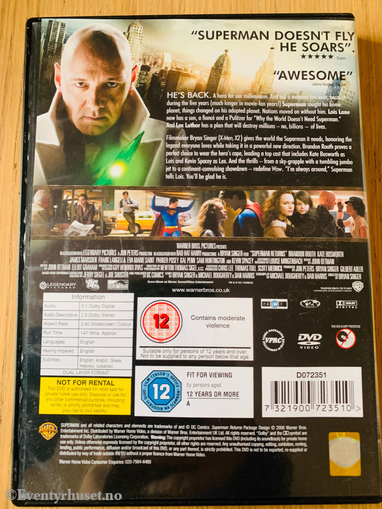 Superman Returns. DVD.