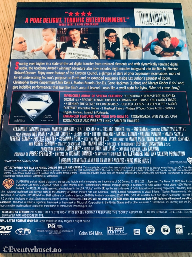 Superman - The Movie. 1978. Dvd Snapcase.