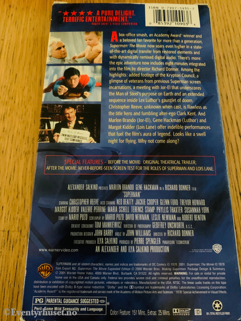 Superman: The Movie (1978). VHS slipcase.