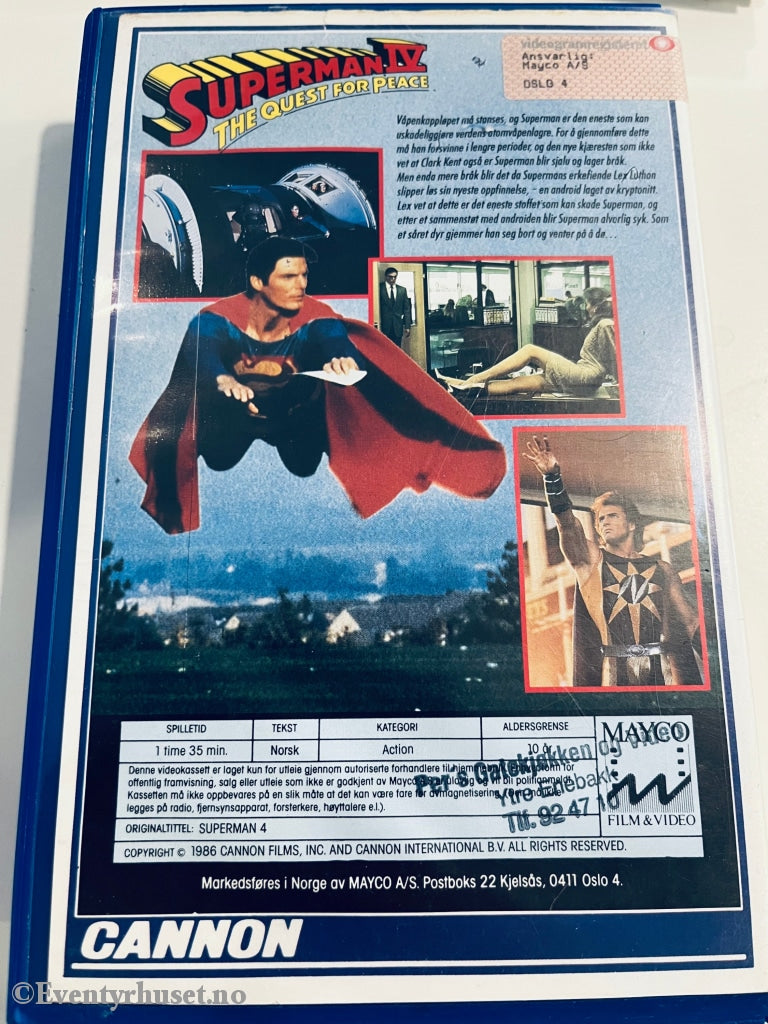 Supermann Iv. The Quest For Peace. 1986. Vhs Big Box.