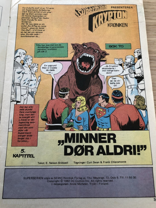 Superserien Nr. 9 1982. Tegneserieblad