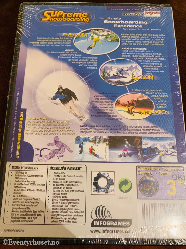 Supreme Snowboarding. 1999. PC-spill. Ny i plast!