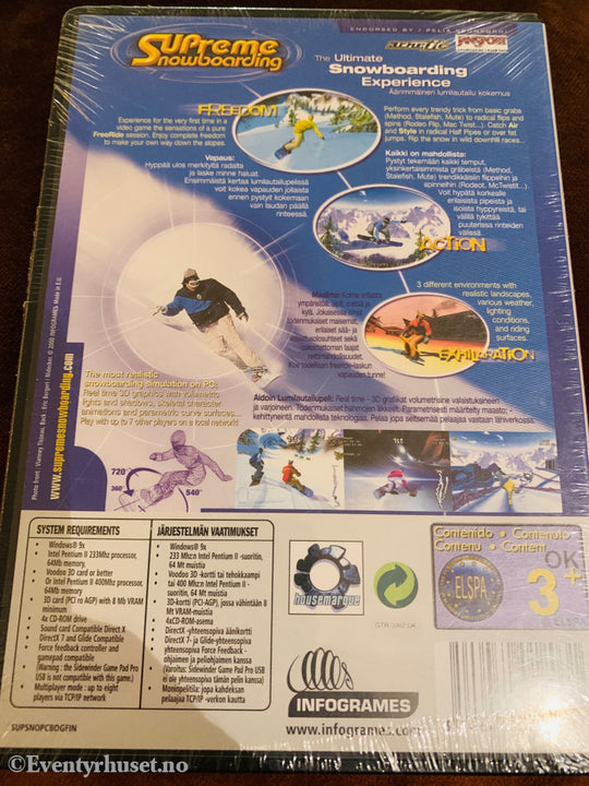Supreme Snowboarding. 1999. PC-spill. Ny i plast!