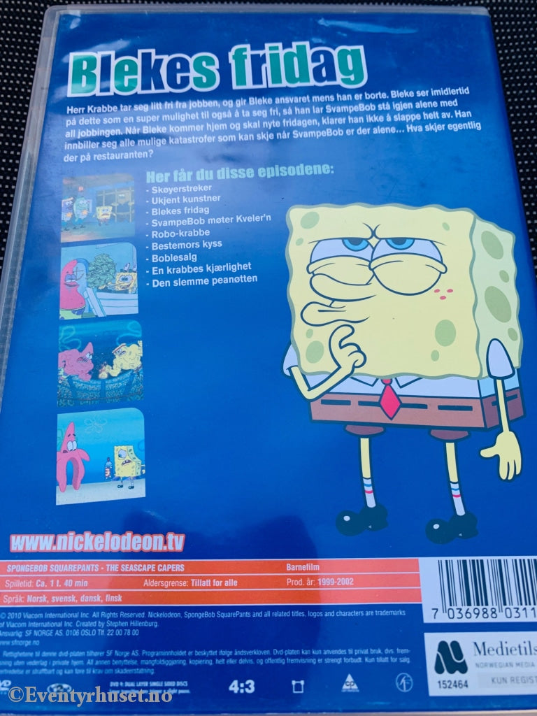 Svampebob Firkant. 1999-2002. Blekes Fridag. Dvd. Dvd