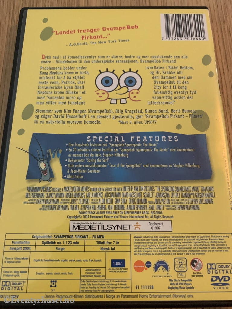 Svampebob Firkant Filmen. 2004. Dvd. Dvd