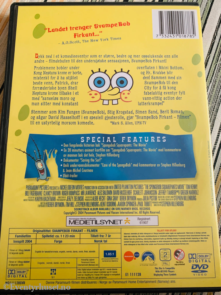 Svampebob Firkant Filmen. 2004. Dvd Leiefilm.