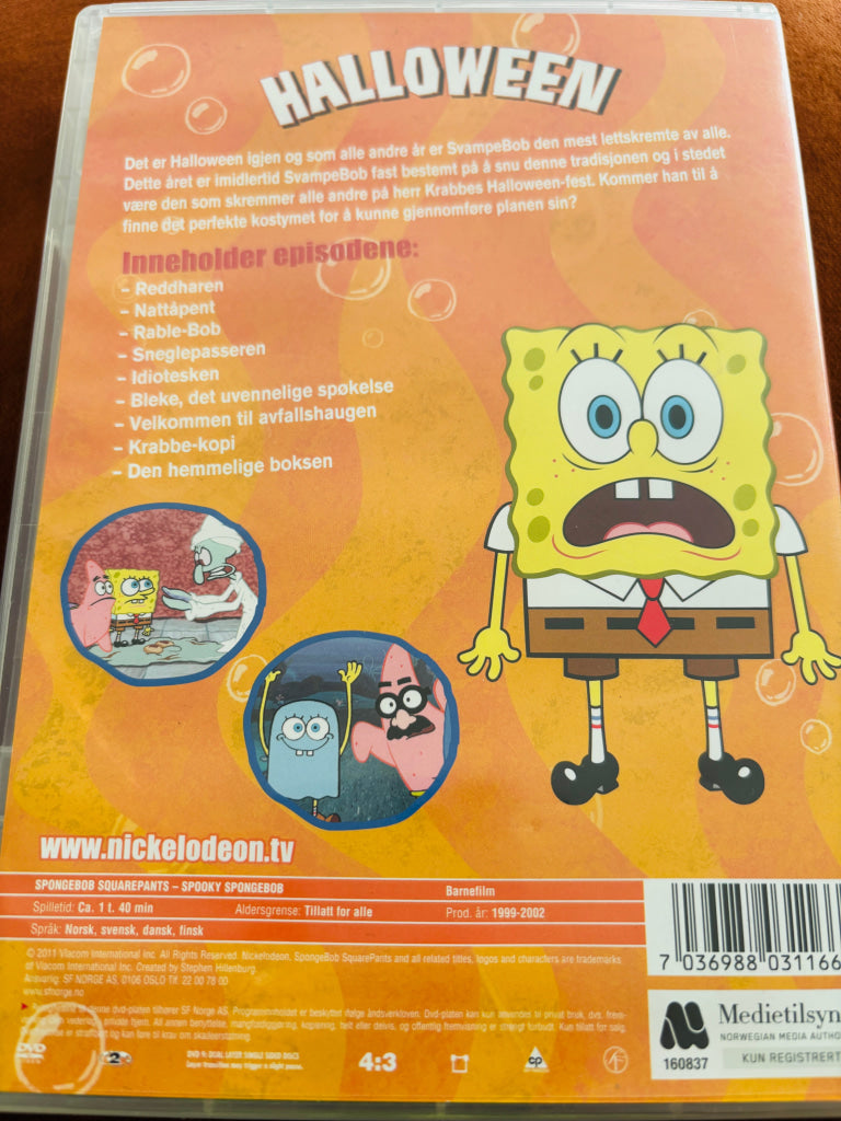 SvampeBob Firkant. Halloween. DVD. DVD