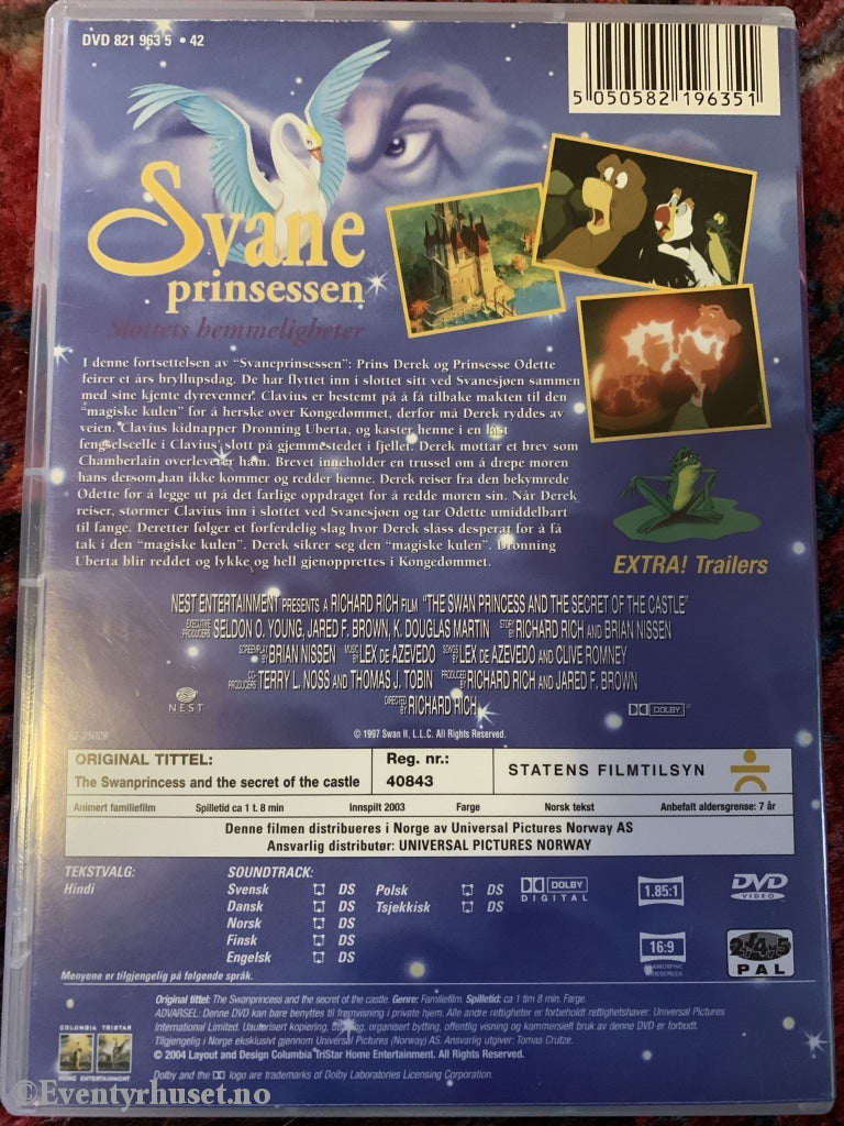 Svaneprinsessen - Slottets Hemmeligheter. 2003. Dvd. Dvd