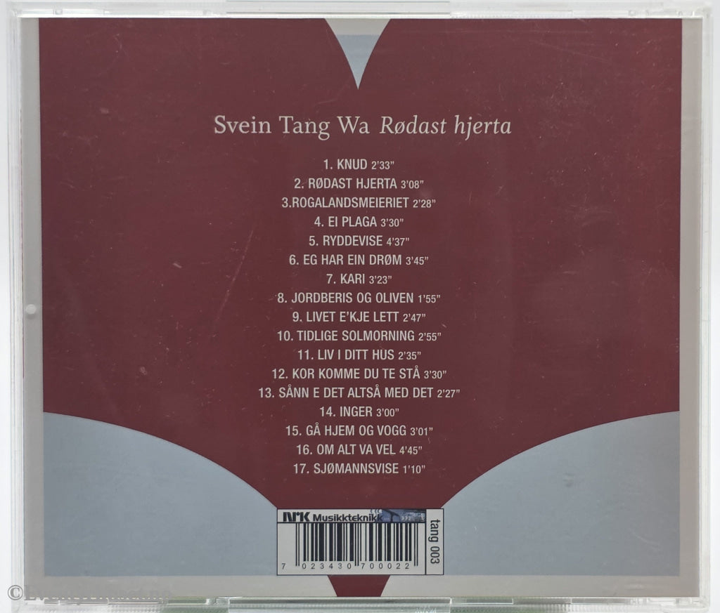 Svein Tang Wa - Rødast hjerta 2007 . Musikk-CD.