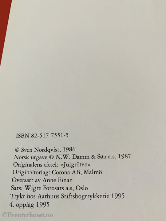 Sven Nordqvist. 1986/95. Julegrøten. Fortelling
