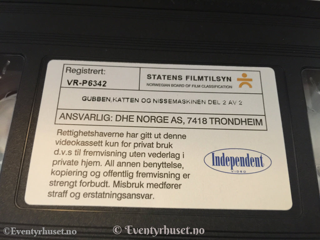 Sven Nordqvist. 1992/93. Gubben Katten Og Nissemaskinen. Del 2 Av Vhs. Vhs