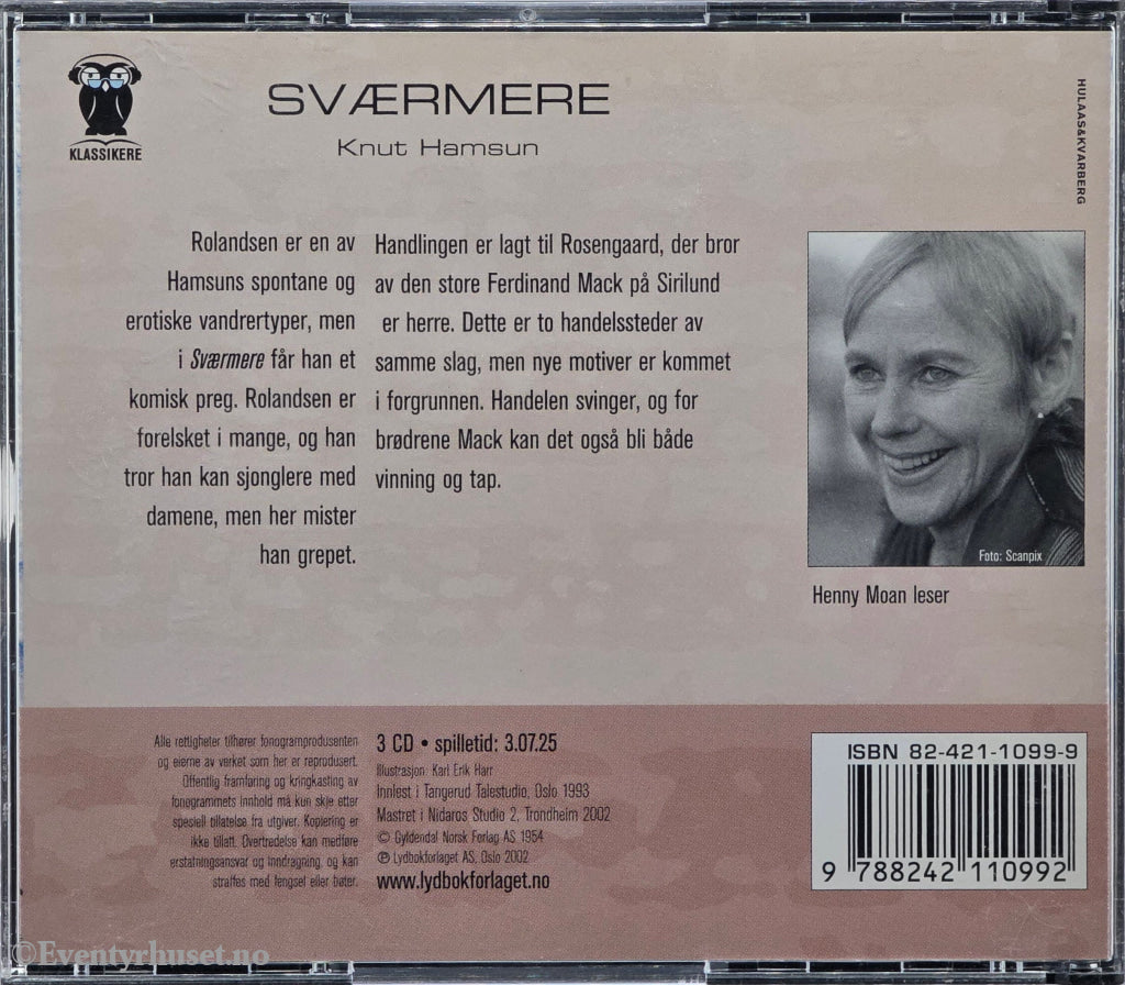 Svermere – Knut Hamsun. 2001. Lydbok på CD.
