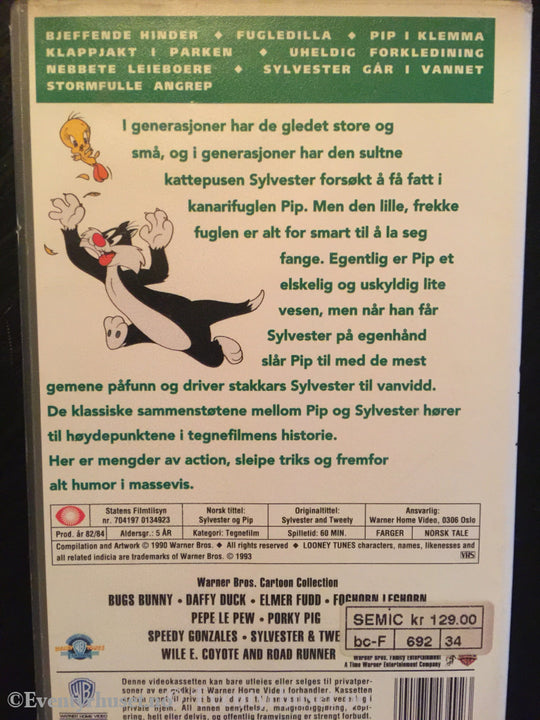 Sylvester Og Pip. 1982/84. Vhs. Vhs