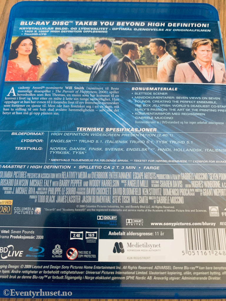 Syv liv (Seven Pounds) (2008). Blu-Ray.