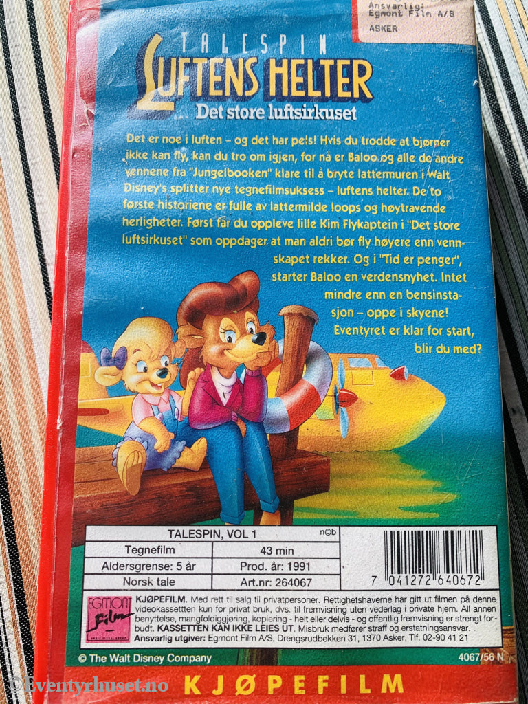 Talespin. Luftens Helter. Det Store Luftsirkuset. 1991. Vhs. Vhs