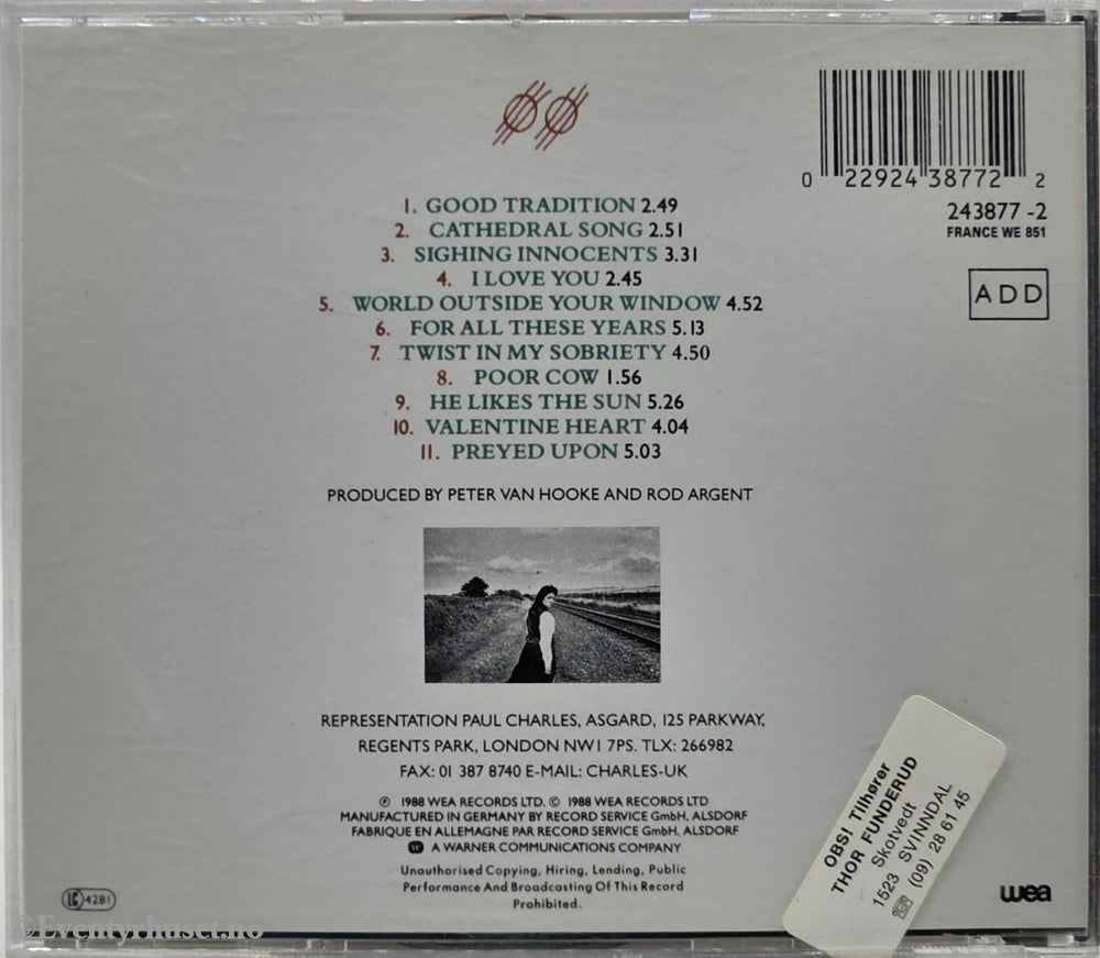 Tanita Tikaram. 1988. Ancient Heart . CD.