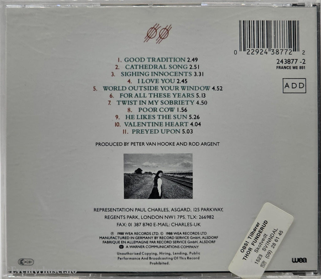 Tanita Tikaram. 1988. Ancient Heart . CD.