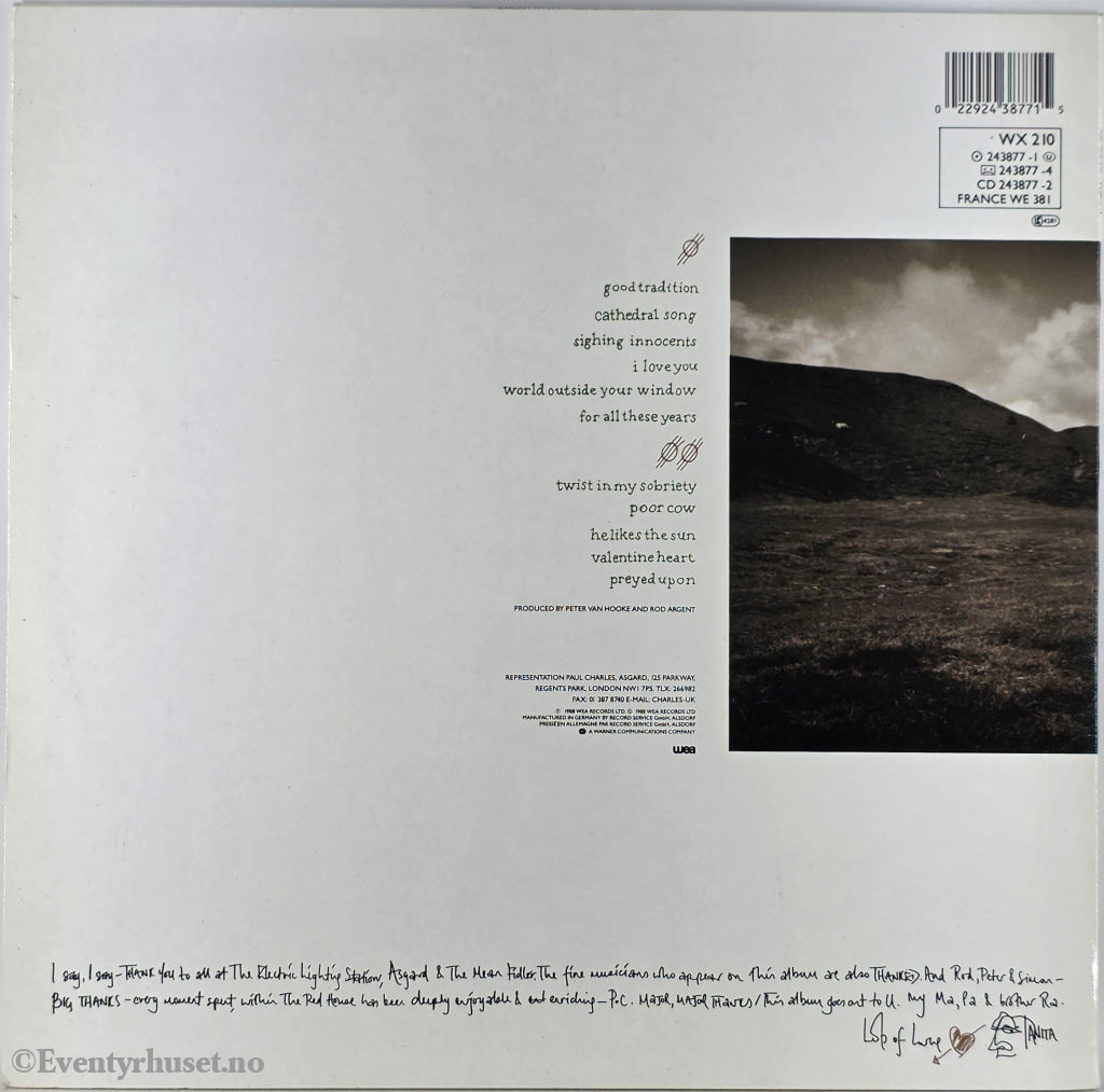 Tanita Tikaram. 1988. Ancient Heart . LP.