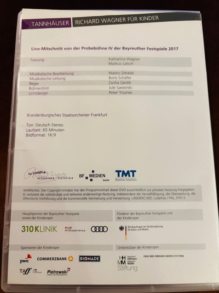 Tannhäuser 2017. DVD.