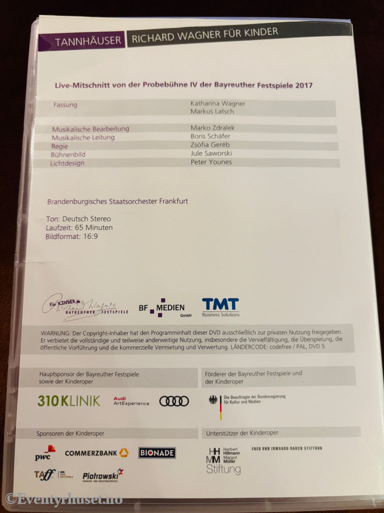 Tannhäuser 2017. DVD.