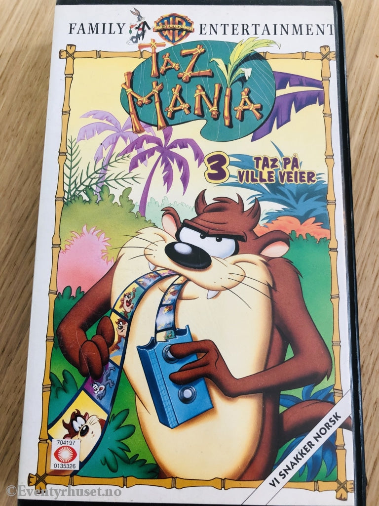 Tazmania 3. Taz På Ville Veier. 1992. Vhs. Vhs