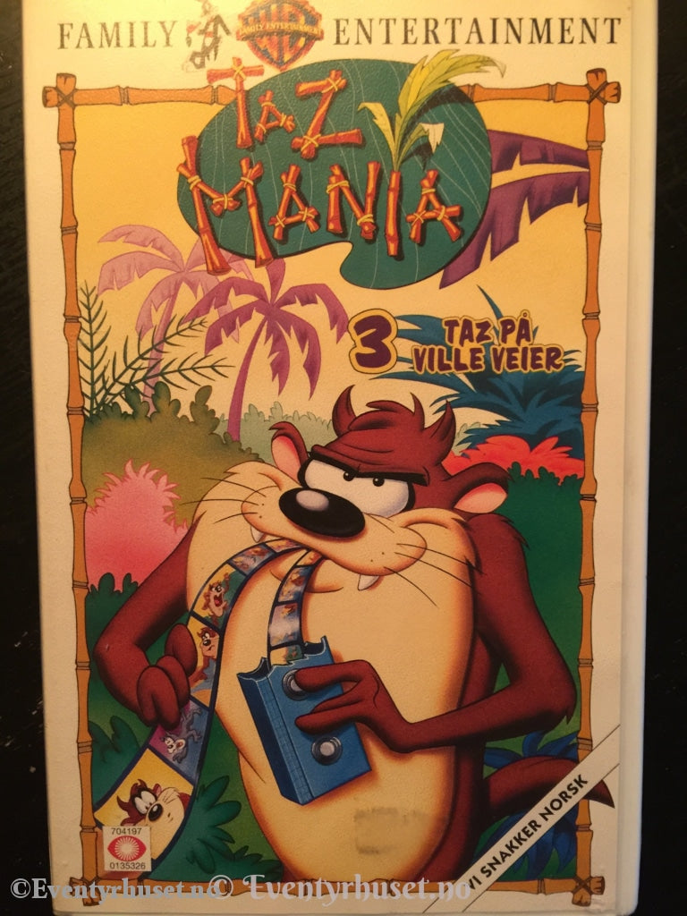 Tazmania 3. Taz På Ville Veier. 1992. Vhs. Vhs