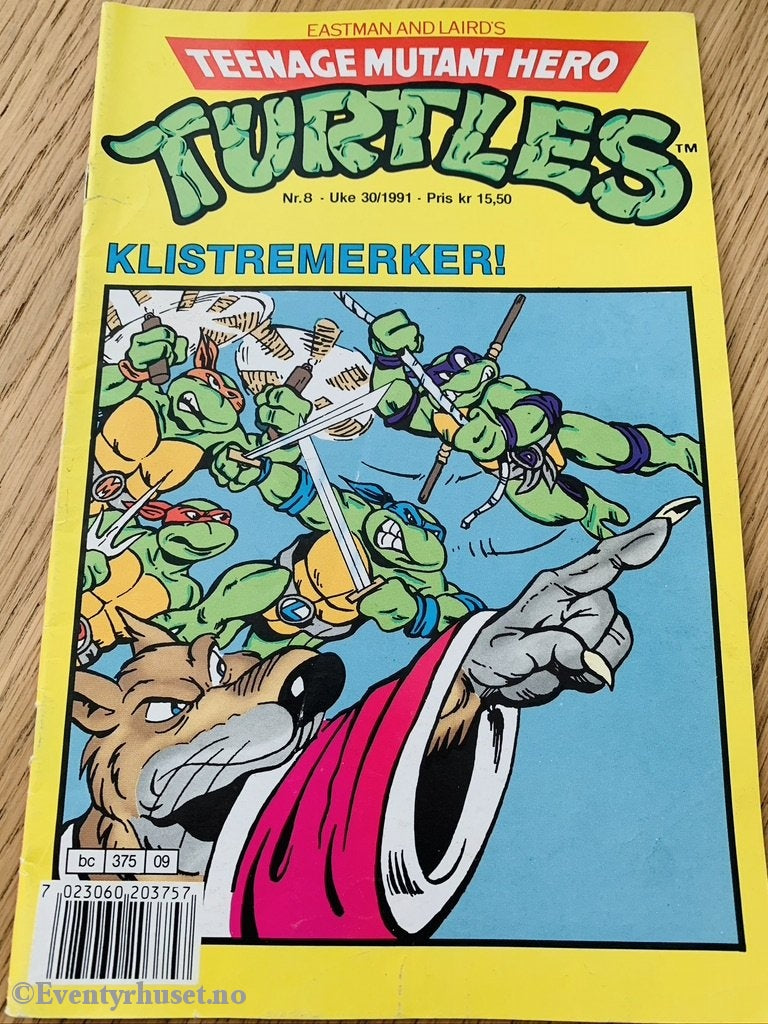 Teenage Mutant Hero Turtles. 1991/08. Tegneserieblad