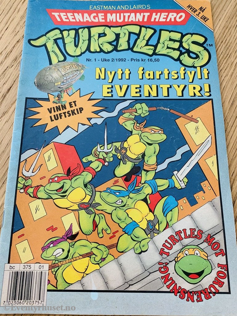 Teenage Mutant Hero Turtles. 1992/01. Tegneserieblad