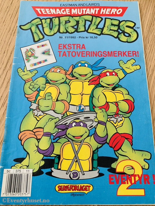 Teenage Mutant Hero Turtles. 1992/11. Tegneserieblad