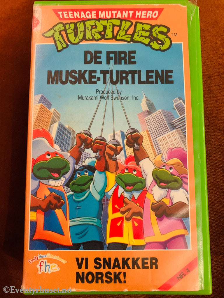 Teenage Mutant Hero Turtles: De Fire Muske-Turtene. VHS.