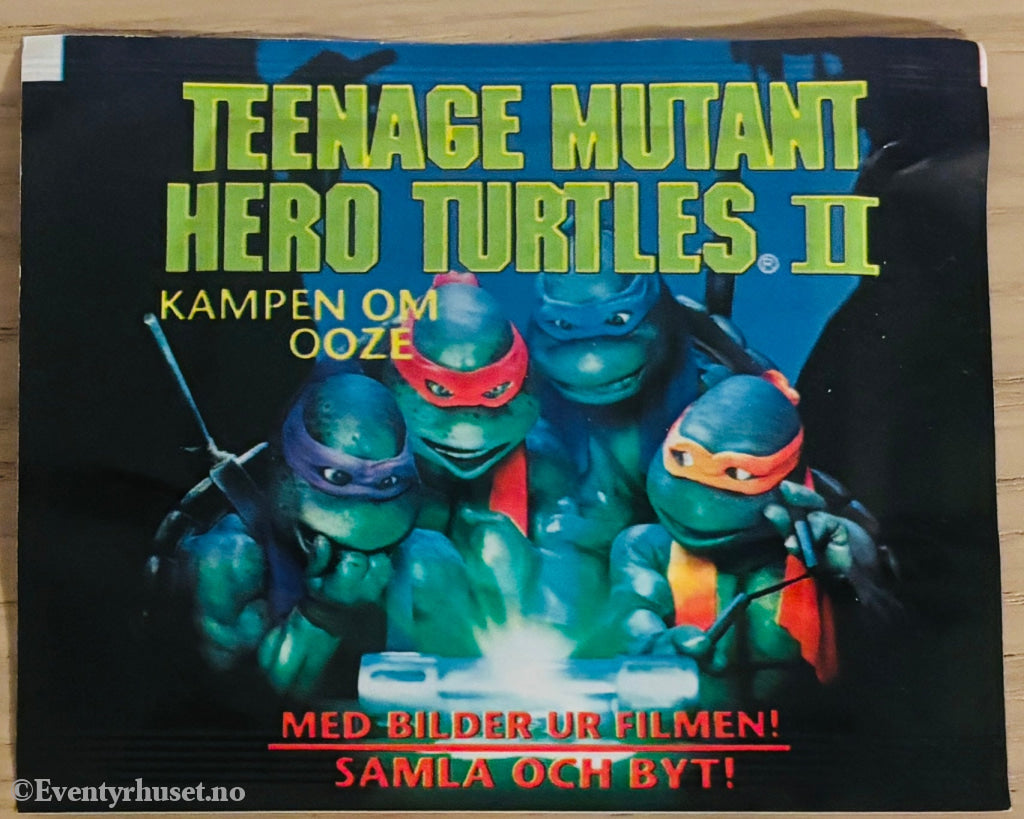 Teenage Mutant Hero Turtles II - Kampen om Ooze. Uåpnet pakke med klistremerker! Klistremerkealbum