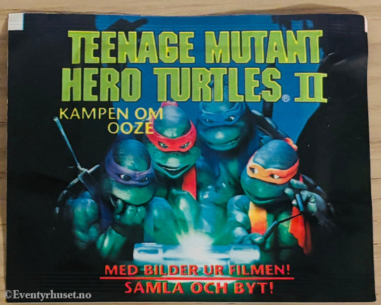 Teenage Mutant Hero Turtles II - Kampen om Ooze. Uåpnet pakke med klistremerker! Klistremerkealbum