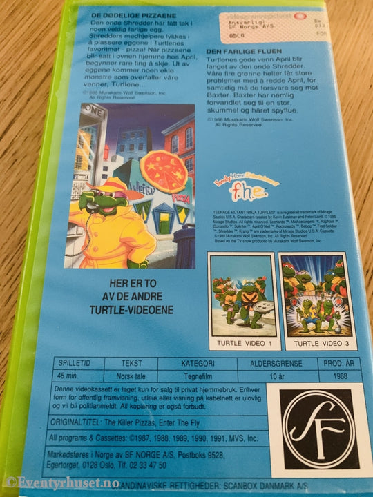 Teenage Mutant Hero Turtles. Nr. 2. De Dødelige Pizzaene. Vhs. Vhs