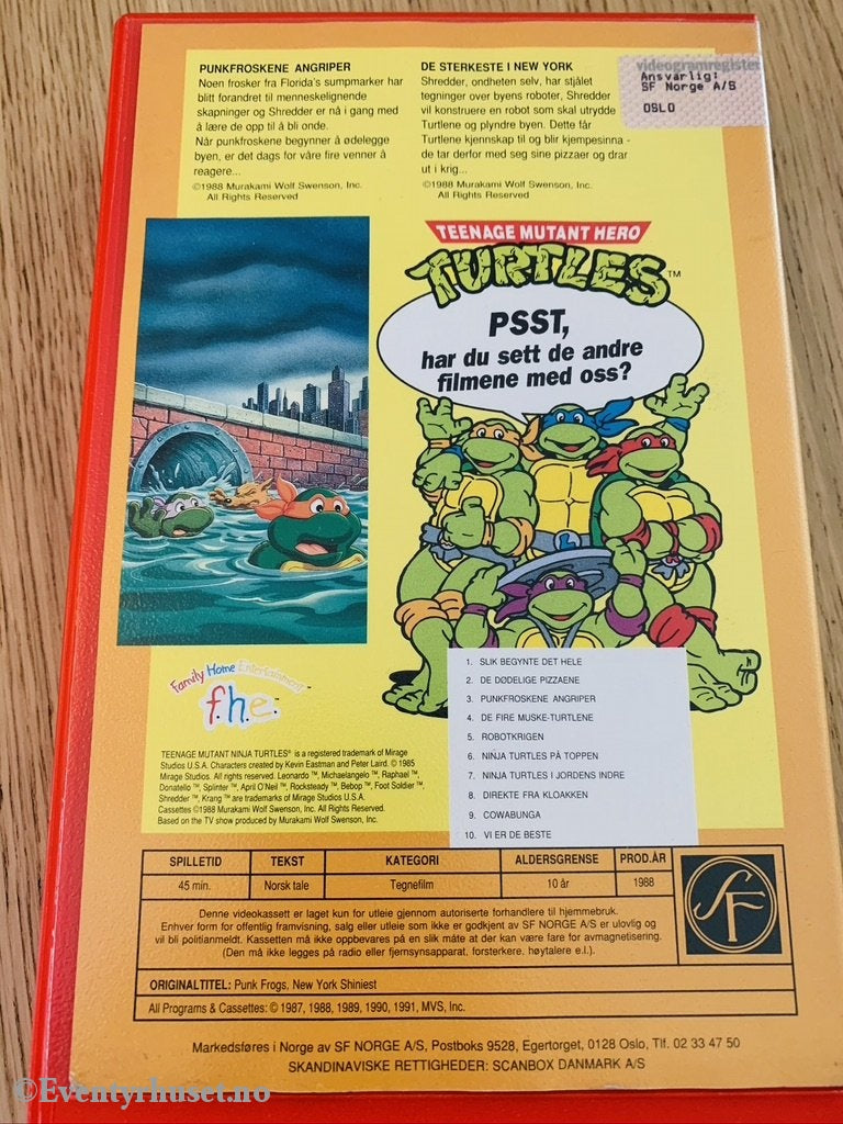 Teenage Mutant Hero Turtles. Nr. 3. Punkfroskene Angriper. 1988. Vhs Big Box.