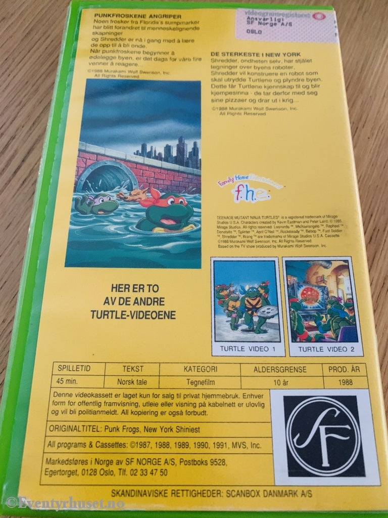 Teenage Mutant Hero Turtles. Nr. 3. Punkfroskene Angriper. Vhs. Vhs