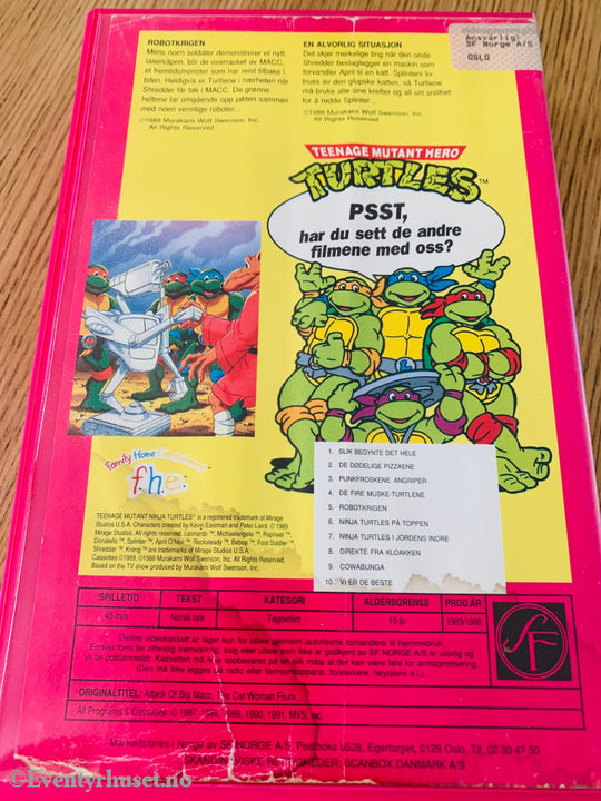 Teenage Mutant Hero Turtles. Nr. 5. Robotkrigen. VHS Big Box. VHS Big Box