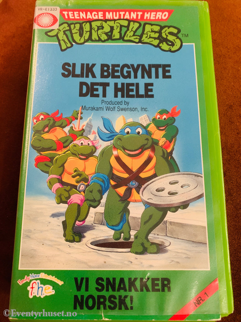 Teenage Mutant Hero Turtles: Slik Begynte det Hele. VHS.