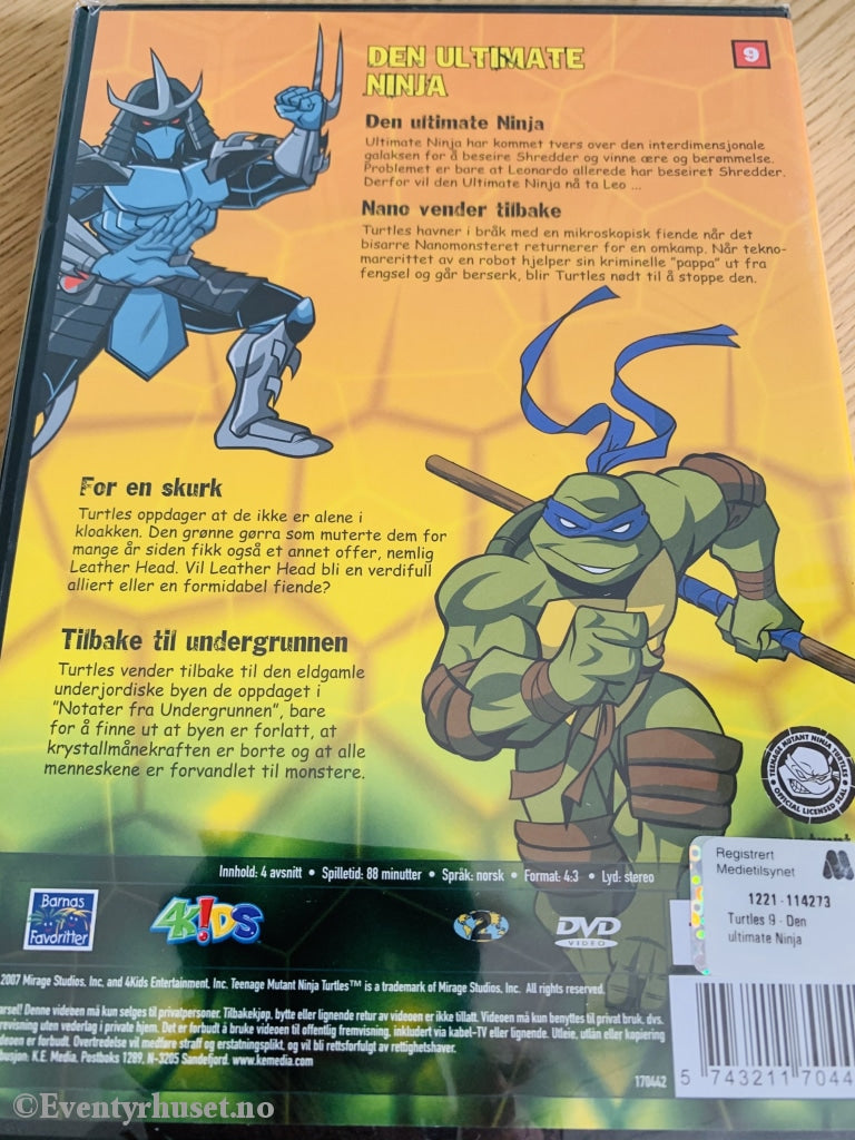 Teenage Mutant Ninja Turtles 09. Den Ultimate Ninja. Dvd Ny I Plast!
