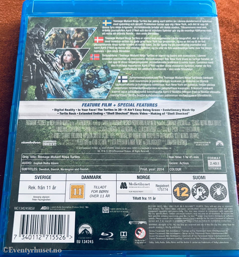 Teenage Mutant Ninja Turtles. Blu-Ray. Blu-Ray Disc