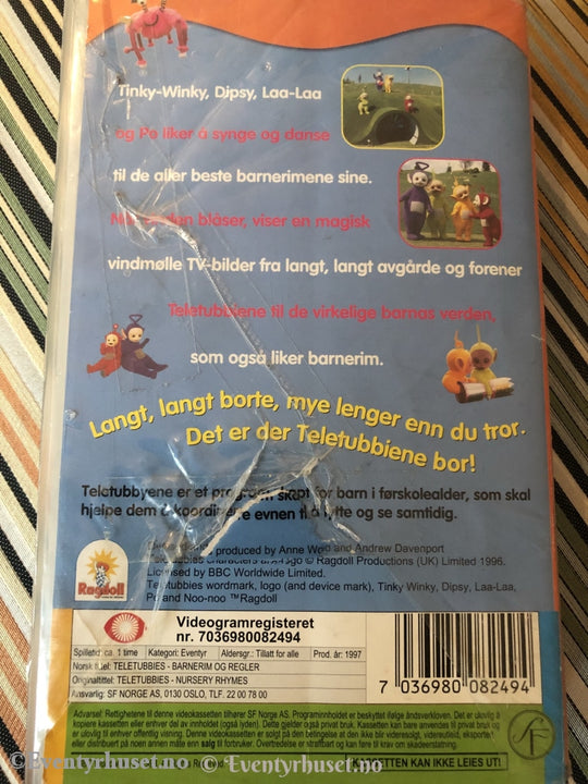 Teletubbies. Barnerim Og Regler. 1997. Vhs. Vhs