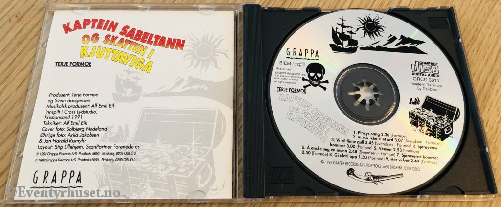 Terje Formoe. 1992. Kaptein Sabeltann Og Skatten I Kjuttaviga. Cd. Cd