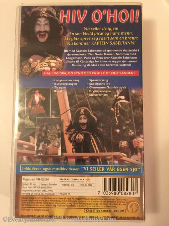 Terje Formoe. 1994. Kaptein Sabeltann - Og Hemmeligheten I Kjuttaviga. Vhs. Vhs