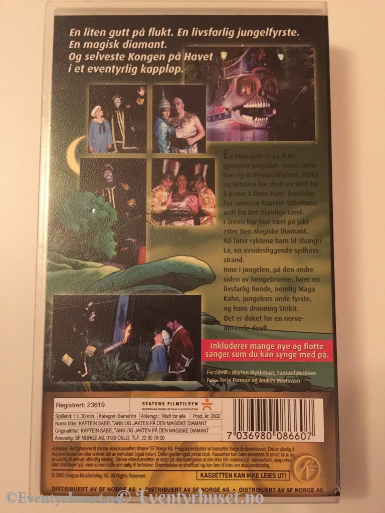 Terje Formoe. 2002. Kaptein Sabeltann - Jakten På Den Magiske Diamant. Vhs