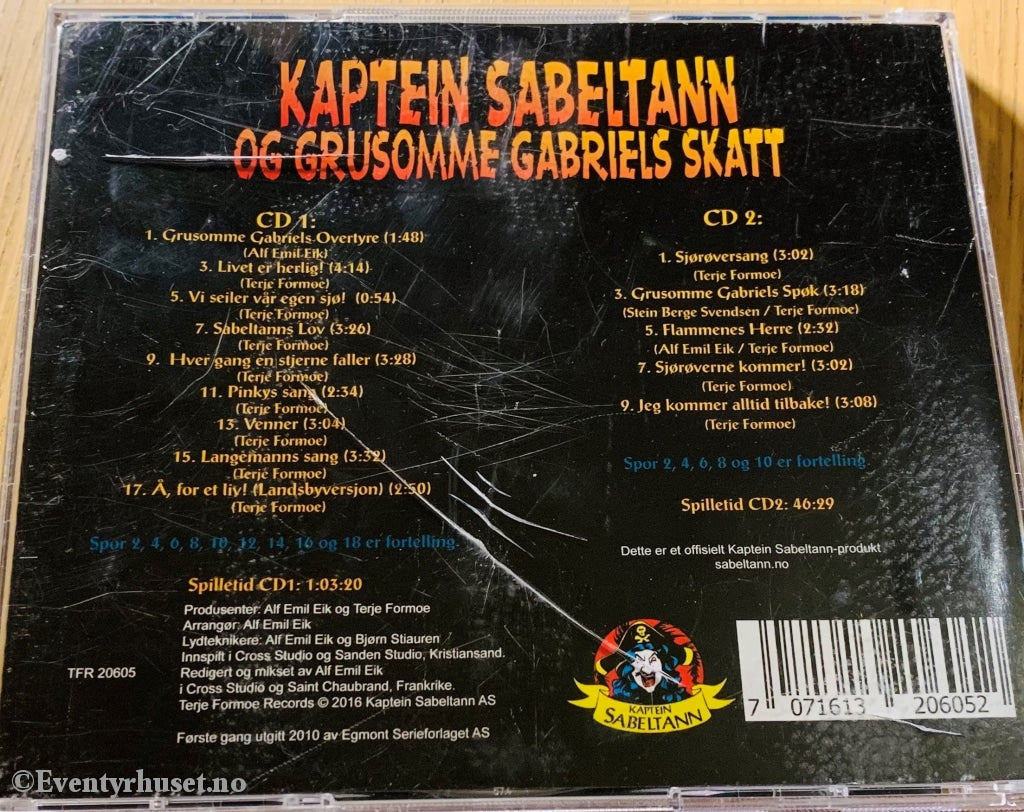 Terje Formoe. Kaptein Sabeltann Og Grusomme Gabriels Skatt. Cd. Cd